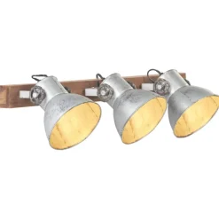 vidaXL Wandlamp industrieel E27 65x25 cm zilverkleurig