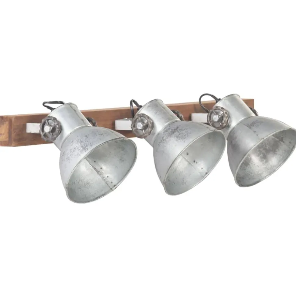 vidaXL Wandlamp industrieel E27 65x25 cm zilverkleurig