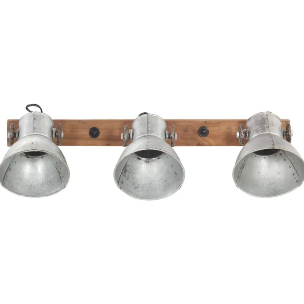 vidaXL Wandlamp industrieel E27 65x25 cm zilverkleurig