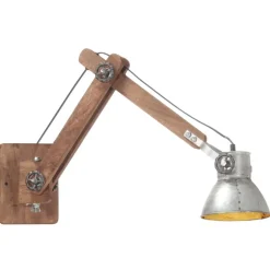 vidaXL Wandlamp industrieel rond E27 zilverkleurig