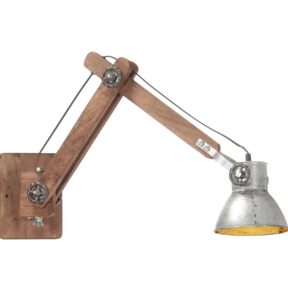 vidaXL Wandlamp industrieel rond E27 zilverkleurig