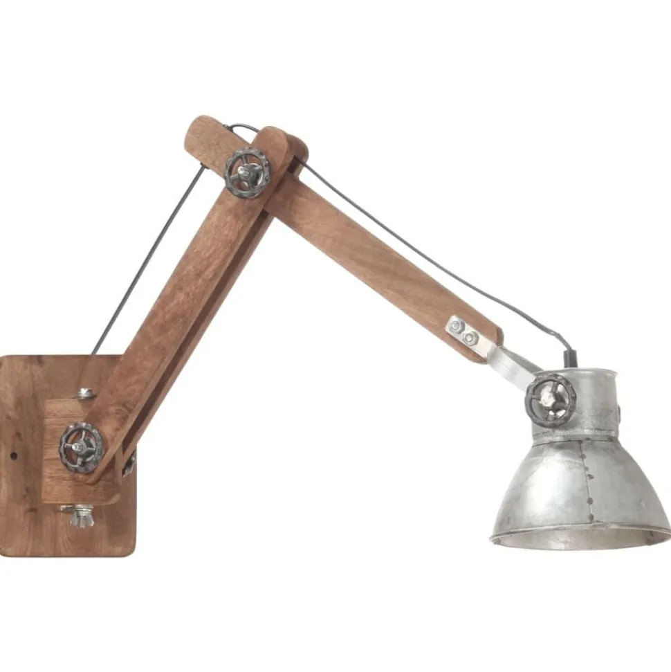 vidaXL Wandlamp industrieel rond E27 zilverkleurig
