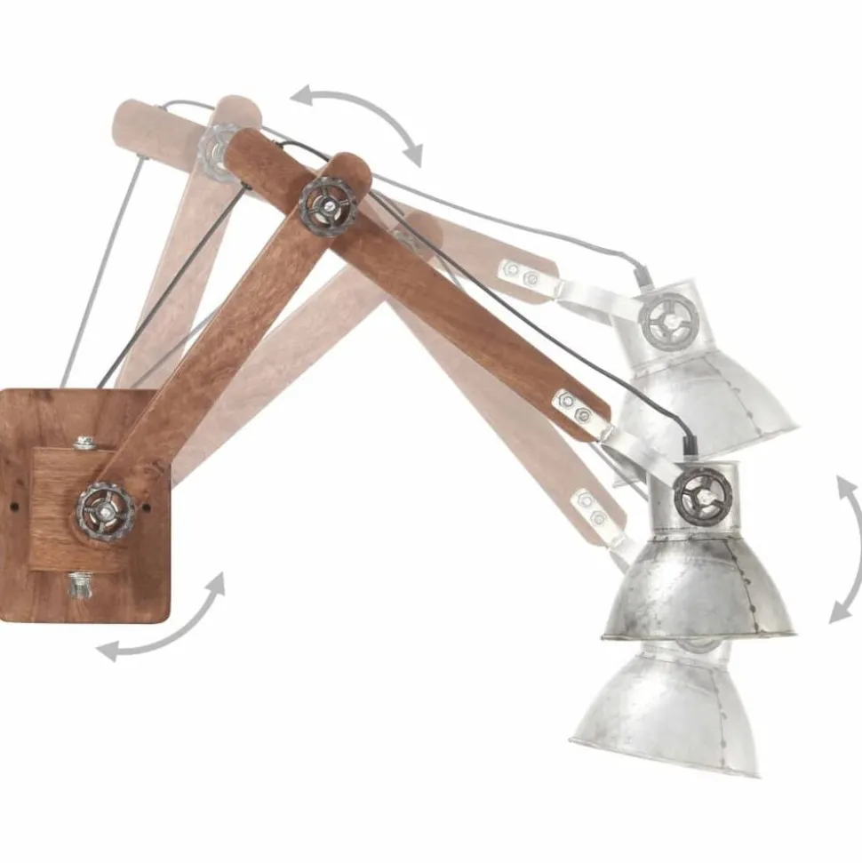 vidaXL Wandlamp industrieel rond E27 zilverkleurig
