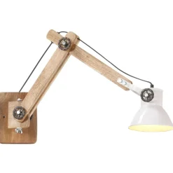 vidaXL Wandlamp industrieel rond E27 wit