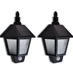 vidaXL Wandlamp solar met bewegingsensor 2 st