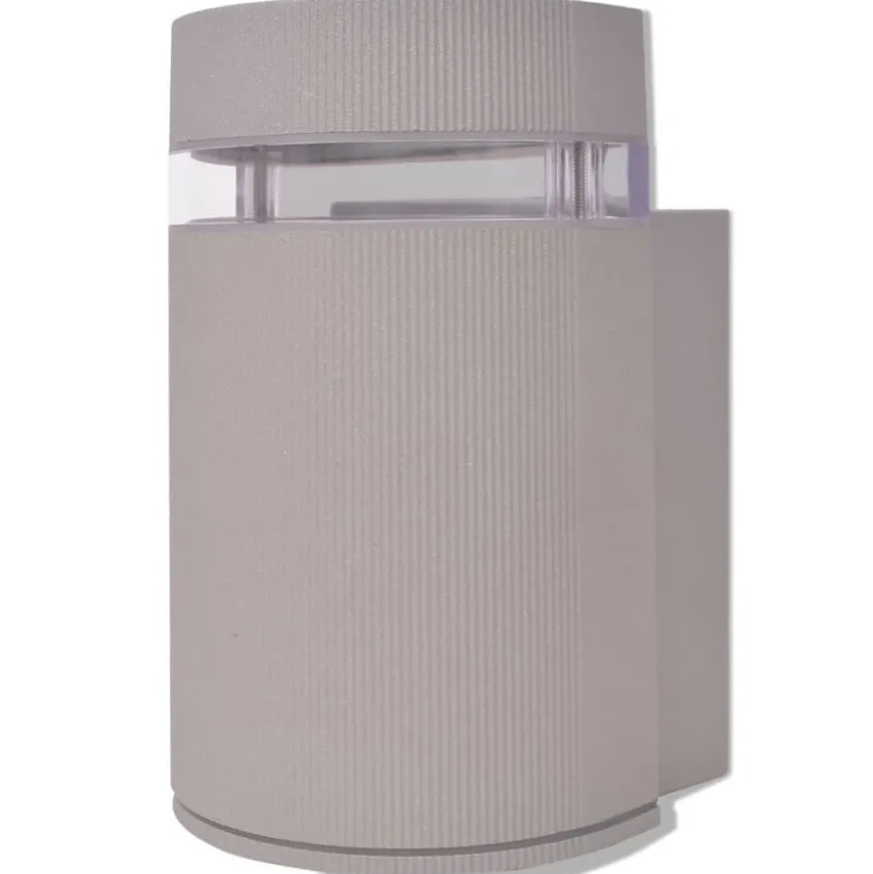vidaXL Wandlamp voor buiten halfrond grijs aluminium