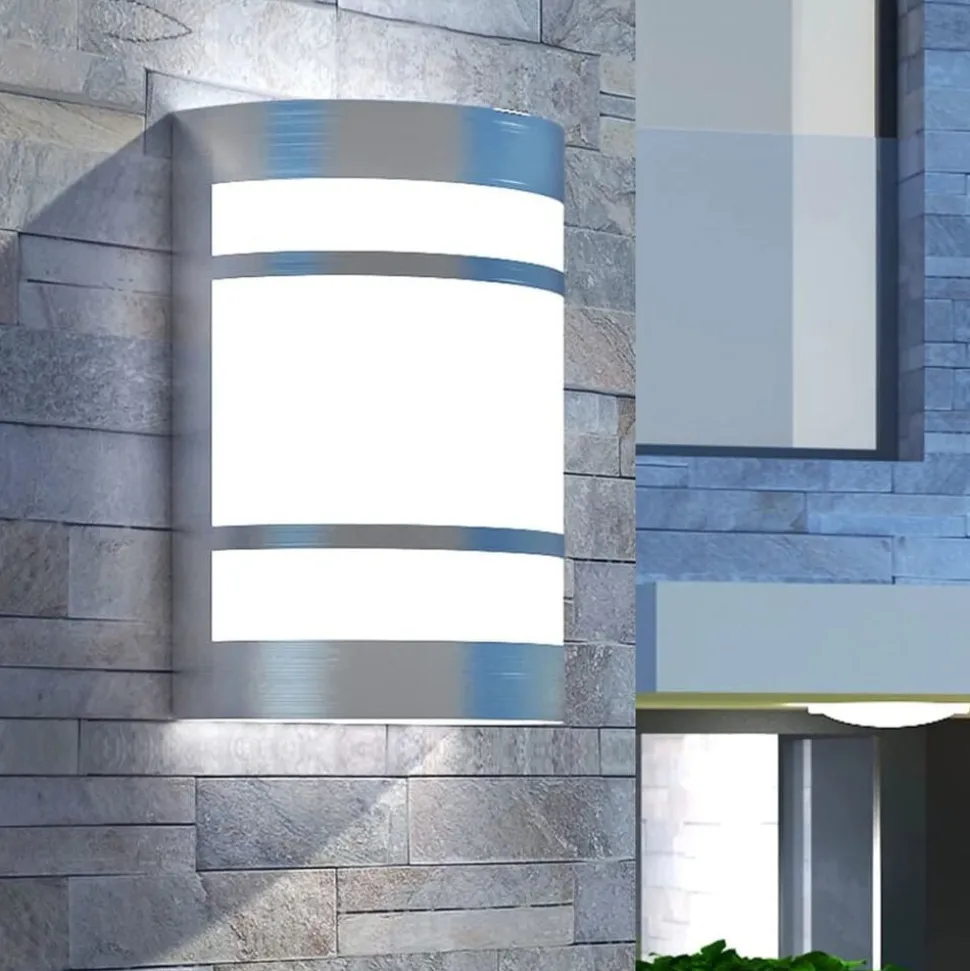 vidaXL Wandlamp voor buiten licht roestvrij staal
