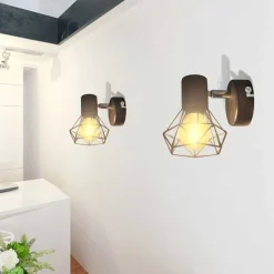 vidaXL Wandlampen 2 st met LED industriële stijl zwart
