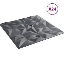 vidaXL Wandpanelen 24 pcs Amethist Grijs 50 x 50 cm XPS Schuim