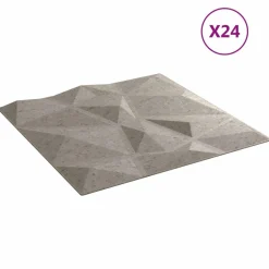 vidaXL Wandpanelen 24 pcs Beton Grijs 50 x 50 cm XPS Schuim