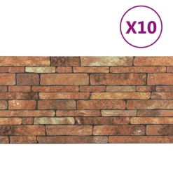 vidaXL Wandpanelen 10 pcs Bruin en wit 100 x 50 cm EPS-schuim