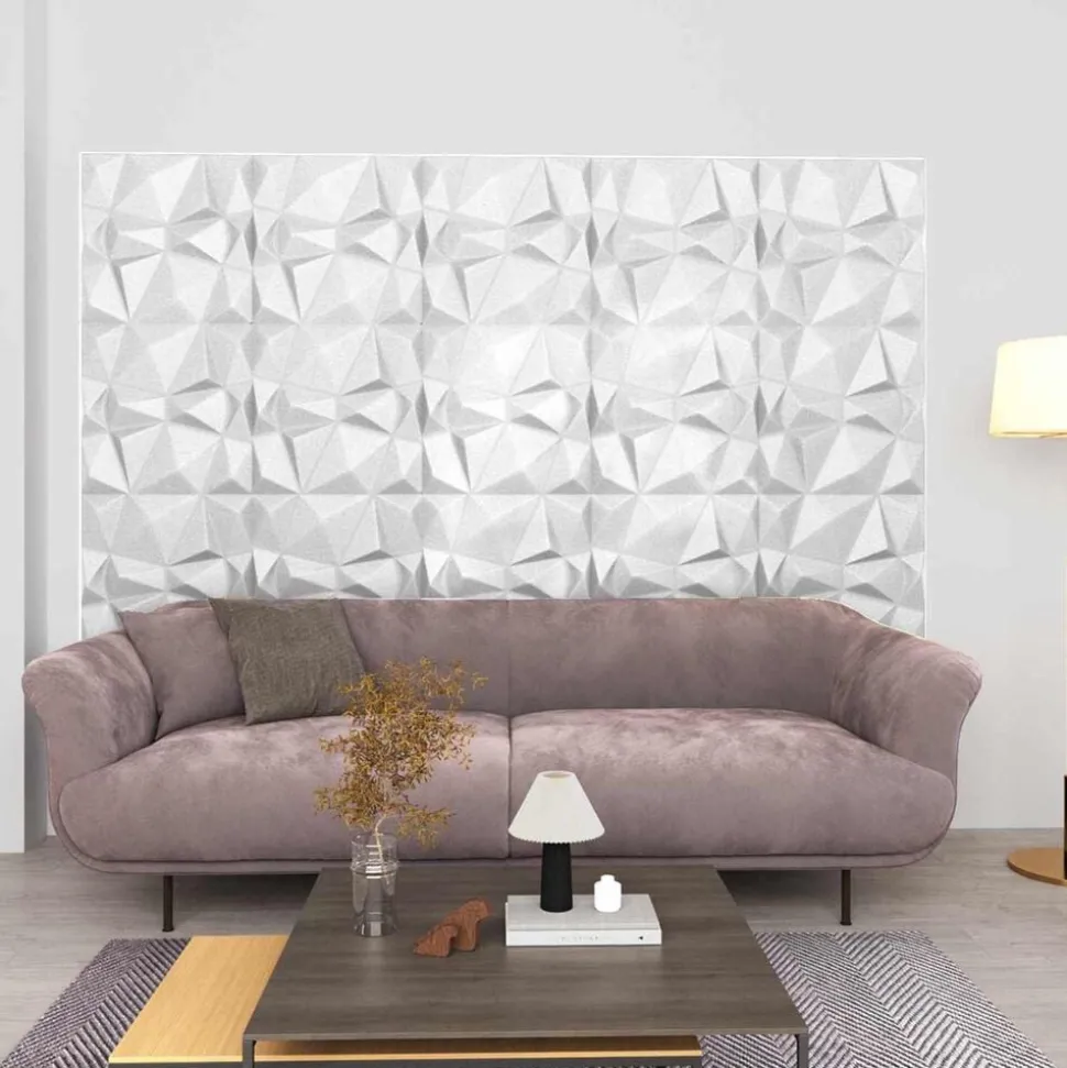 vidaXL Wandpanelen 48 pcs Diamant Wit 50 x 50 cm XPS Schuim