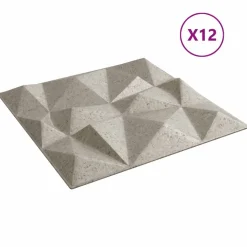 vidaXL Wandpanelen 12 pcs Diamant Beton 50 x 50 cm XPS Schuim