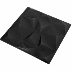 vidaXL Wandpanelen 24 pcs Diamant Zwart 50 x 50 cm XPS Schuim
