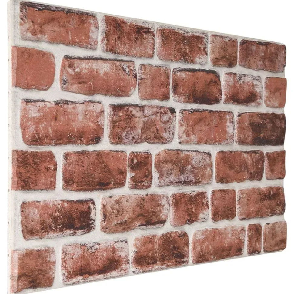 vidaXL Wandpanelen 10 pcs Donkerbruin en Wit 100 x 50 cm EPS-schuim