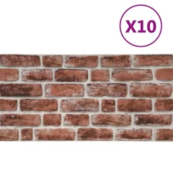 vidaXL Wandpanelen 10 pcs Donkerbruin en Wit 100 x 50 cm EPS-schuim
