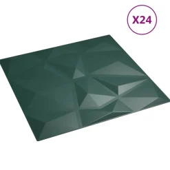 vidaXL Wandpanelen 24 pcs Groen 50 x 50 cm XPS Schuim