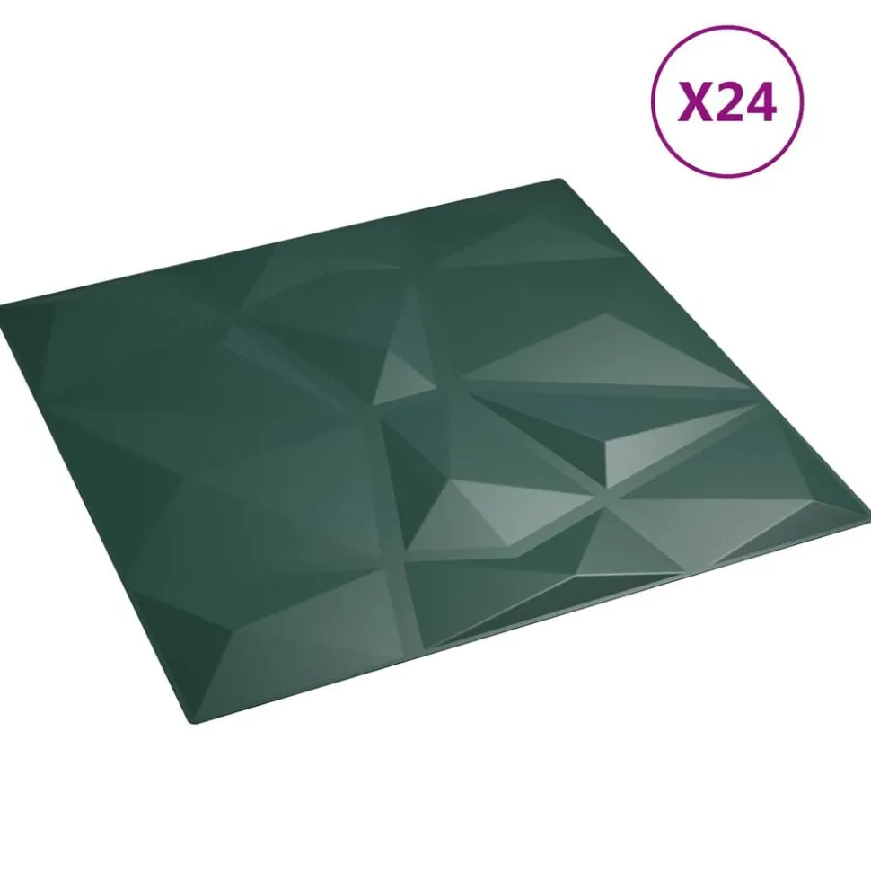 vidaXL Wandpanelen 24 pcs Groen 50 x 50 cm XPS Schuim