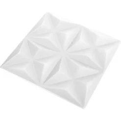 vidaXL Wandpanelen 48 pcs Origami Wit 50 x 50 cm XPS Schuim