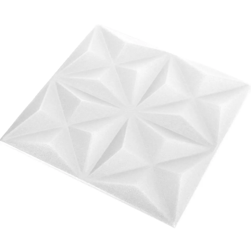 vidaXL Wandpanelen 48 pcs Origami Wit 50 x 50 cm XPS Schuim