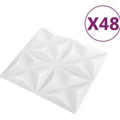 vidaXL Wandpanelen 48 pcs Origami Wit 50 x 50 cm XPS Schuim