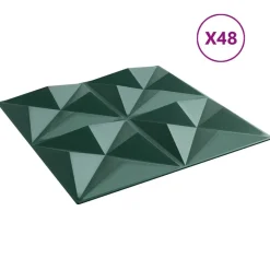 vidaXL Wandpanelen 48 pcs Origami Groen 50 x 50 cm XPS Schuim