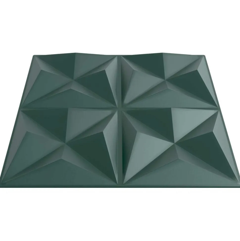 vidaXL Wandpanelen 12 pcs Origami Groen 50 x 50 cm XPS Schuim