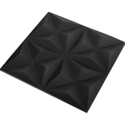 vidaXL Wandpanelen 48 pcs Origami Zwart 50 x 50 cm XPS Schuim