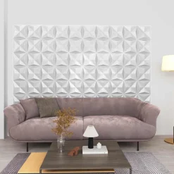 vidaXL Wandpanelen 24 pcs Origami Wit 50 x 50 cm XPS Schuim