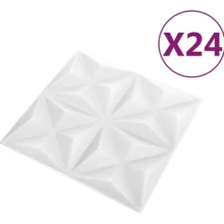 vidaXL Wandpanelen 24 pcs Origami Wit 50 x 50 cm XPS Schuim
