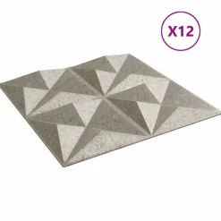 vidaXL Wandpanelen 12 pcs Origami Beton 50 x 50 cm XPS Schuim