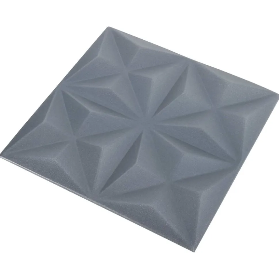 vidaXL Wandpanelen 48 pcs Origami Grijs 50 x 50 cm XPS Schuim