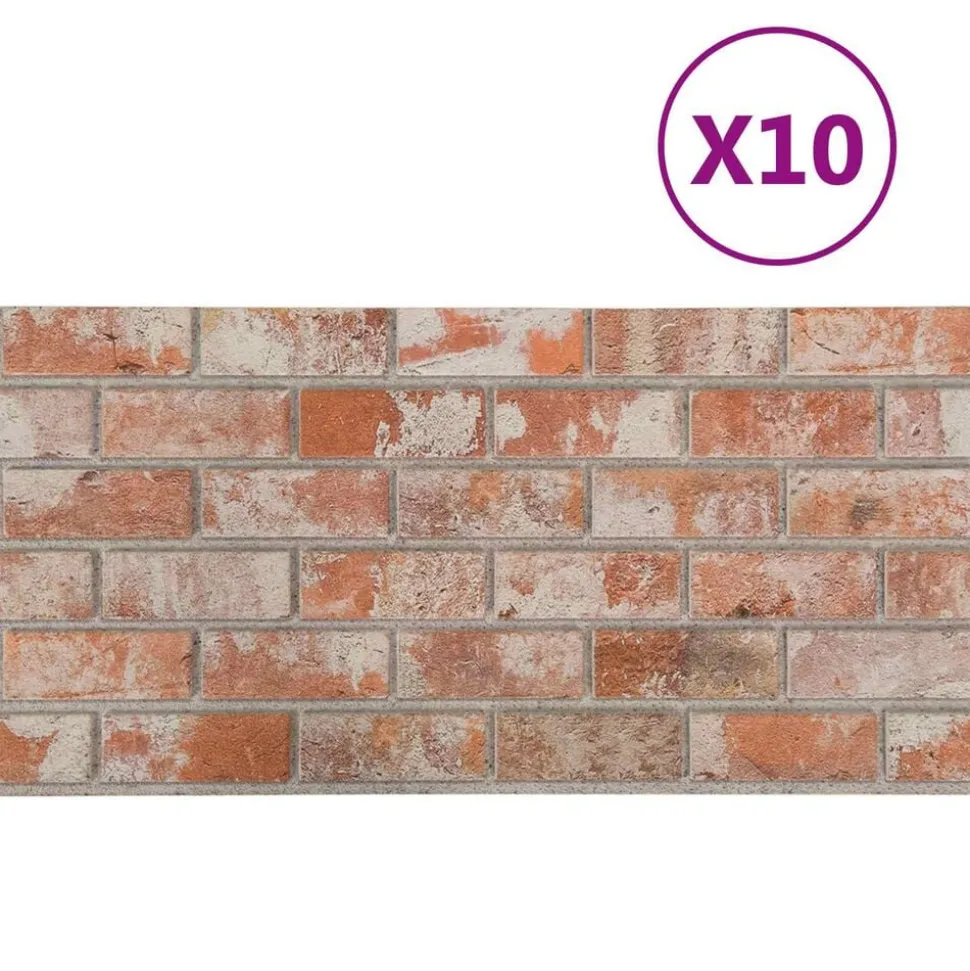 vidaXL Wandpanelen 10 pcs Oranje 100 x 50 cm EPS-schuim