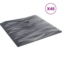 vidaXL Wandpanelen 48 pcs Stone Grey 50 x 50 cm XPS Schuim