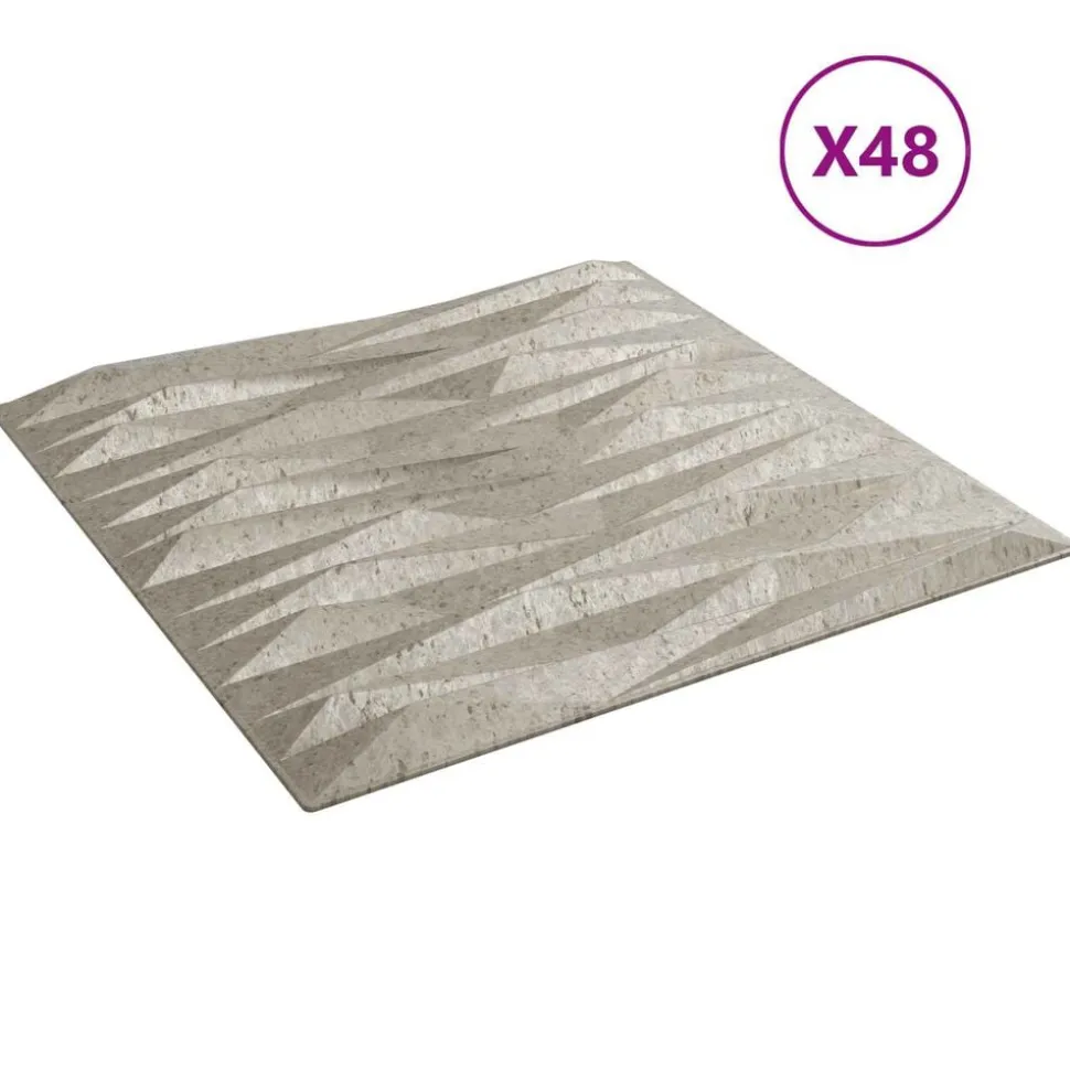 vidaXL Wandpanelen 48 pcs Steen Beton 50 x 50 cm XPS Schuim