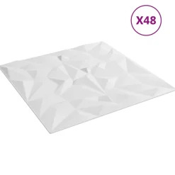 vidaXL Wandpanelen 48 pcs Wit 50 x 50 cm XPS Schuim