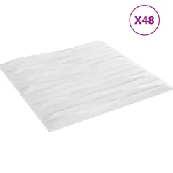 vidaXL Wandpanelen 48 pcs Wit Steen 50 x 50 cm XPS Schuim