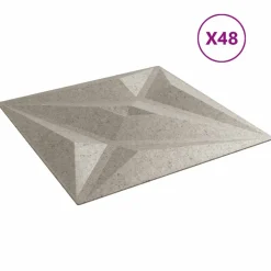 vidaXL Wandpanelen Ster 48 pcs Ster Beton 50 x 50 cm XPS Schuim