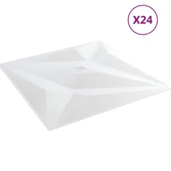 vidaXL Wandpanelen Ster 24 pcs Witte Ster 50 x 50 cm XPS Schuim