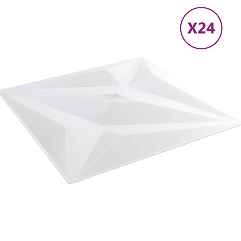 vidaXL Wandpanelen Ster 24 pcs Witte Ster 50 x 50 cm XPS Schuim