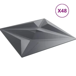 vidaXL Wandpanelen Ster 48 pcs Ster Grijs 50 x 50 cm XPS Schuim