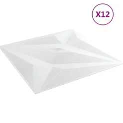 vidaXL Wandpanelen Ster 12 pcs Witte Ster 50 x 50 cm XPS Schuim