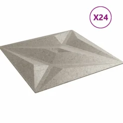 vidaXL Wandpanelen Ster 24 pcs Ster Beton 50 x 50 cm XPS Schuim