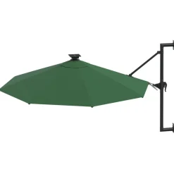 vidaXL Wandparasol met LED's 300 cm groen