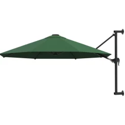 vidaXL Wandparasol met metalen paal 300 cm groen