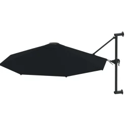 vidaXL Wandparasol met metalen paal 300 cm zwart