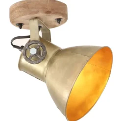 vidaXL Wand-/plafondlampen industrieel 2 st E27 20x25 cm messingkleur