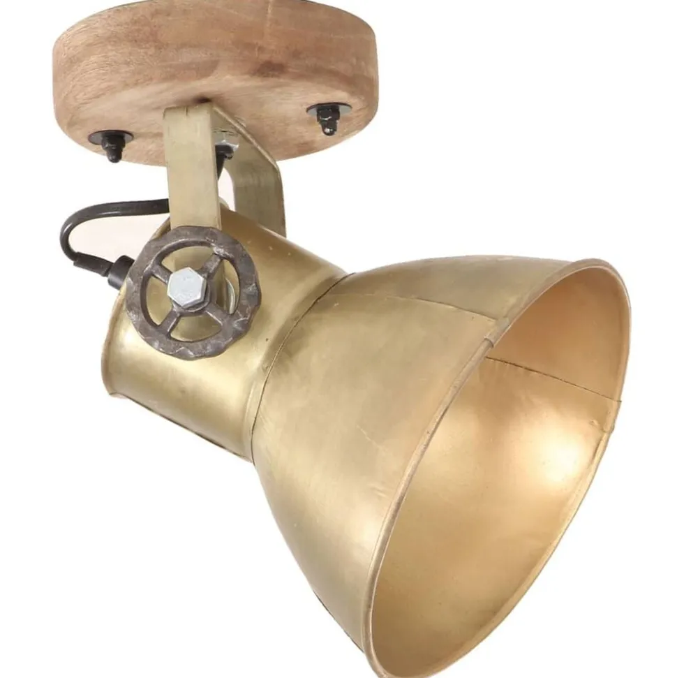 vidaXL Wand-/plafondlampen industrieel 2 st E27 20x25 cm messingkleur