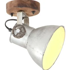 vidaXL Wand-/plafondlampen industrieel 2 st E27 20x25 cm zilverkleurig