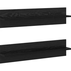 vidaXL Wandplank 2 pcs Zwart Eiken 80 x 11,5 x 18 cm Bewerkt hout